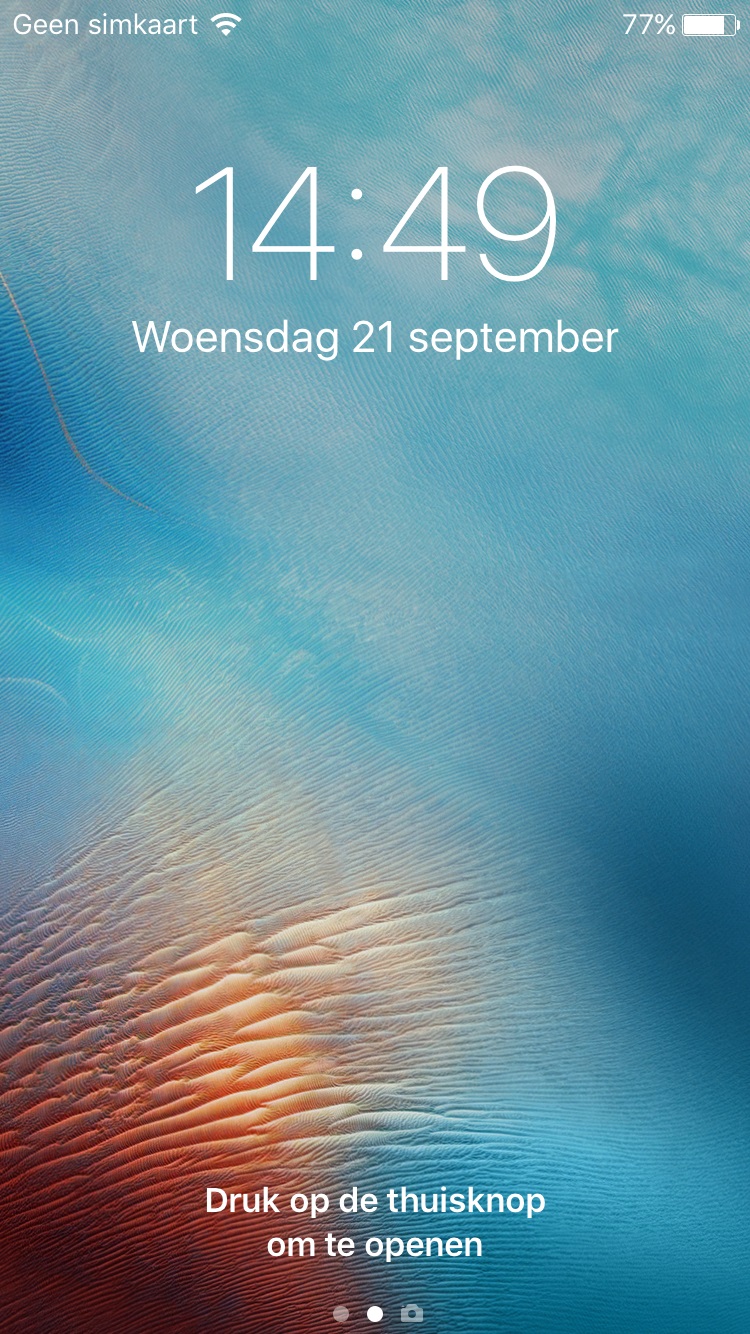 Toegangsscherm iOS 10